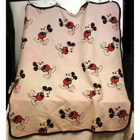 Beacon Blankets Mickey Mouse 55" x 65" Cotton Throw Blanket Red White Navy Blue - Picture 1 of 12